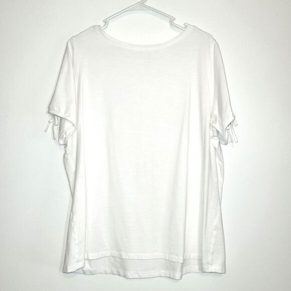 Talbots White Peekaboo Sleeve T-Shirt 2X - Picture 1 of 9